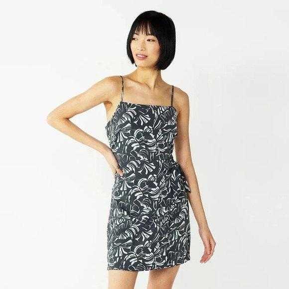 NWT | Nine West | Side-Tie Faux Wrap Mini Dress - Size L - Picture 1 of 6